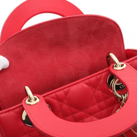 Dior LADY MY ABCDIOR Cannage Small Handbag Bag Red - Picture 6 of 9